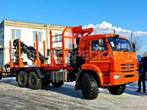 КАМАЗ 43118 сортиментовоз с Велмаш ОМТЛ-70-02